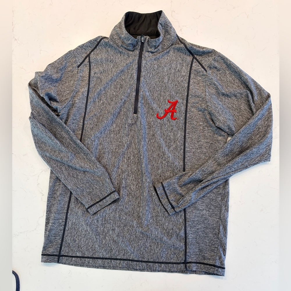 Antigua Alabama Gray and Black Quarter-Zip Jacket